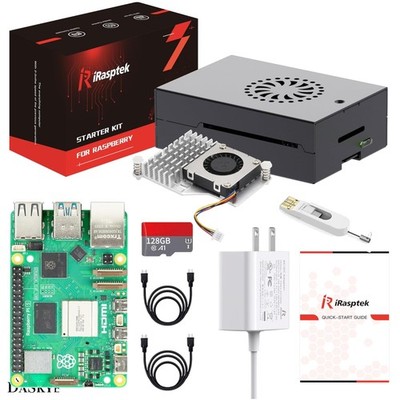 Complete 8GB Raspberry Pi 5 Starter Kit - 128GB OS, Cooling, USB-C Power Supply
