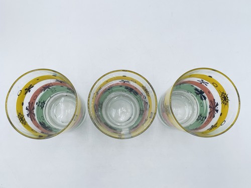 MCM Pink Green Yellow Bands with Gold Atomic Starburst Pitcher & 5 Glasses Set - Picture 15 of 23