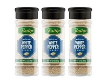 White Pepper Powder 60g Spicy & Flavor Thai Spice Raithip Brand Heat, Pack of 3