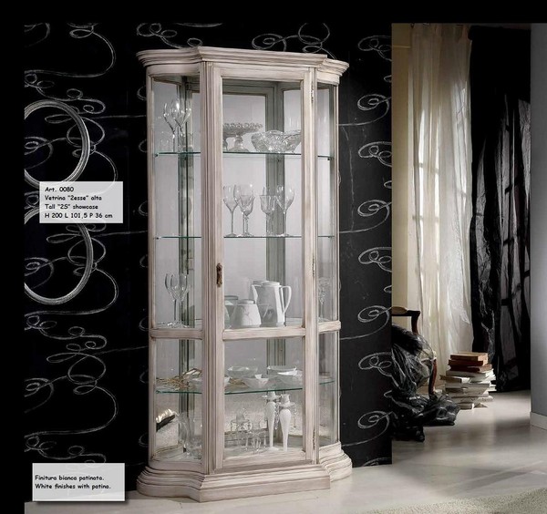 Vitrine Glasschrank Weiß Luxus Italienische MöBel Vitrinen SchräNke Wohnzimmer-image