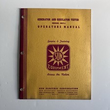 Sun Equipment Generator And Regulator Tester Model Grt-1 Operators Manual 1950