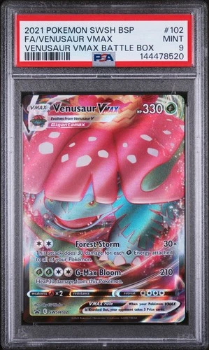 2021 POKEMON SWSH BLACK STAR PROMO #102 FULL ART/VENUSAUR VMAX PSA 9