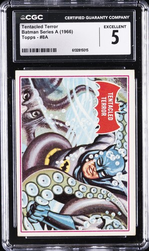 1966 Topps Batman Red Bat #8A Tentacled Terror — CGC 5