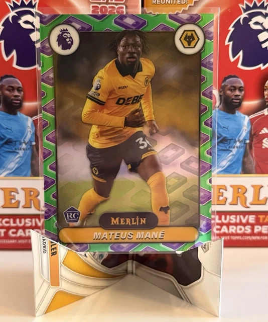 Topps Merlin Premier League RC Mateus Mané Wolverhampton Wanderers VHS SSP