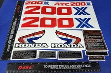1986 HONDA ATC 200X fender frame STICKER DECALS 1987 86 fenders warning hrc