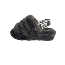 UGG Womens Soft Fluff Yeah Slide Slippers Size 6 Shoes Sandal Gray Charcoal