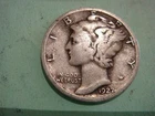 1927 P  Mercury Dime - Good+ cond album filler actual coin in photo