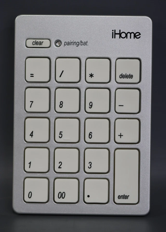 iHome Wireless Bluetooth 3.0 Slim Numeriic Keypad Wide 20 Keys - Silver - Image 2 of 3