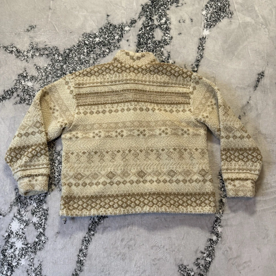 Alpine Design Jacket Womens Size L Natural Khaki PO Print Sherpa Fair Isle - Image 2 of 4