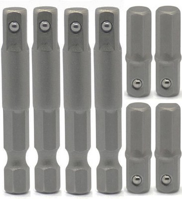 8 Pieces 1/4 Hex to Socket Adapter, 1/4'' Square Bit... 