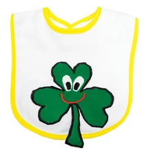 Traditional Craft Limited White & Yellow Squeaky Shamrock Bib