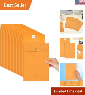 50 Pcs 5 x 7.5 Manilla Envelopes Clasp Kraft Catalog with Closure for Storing...