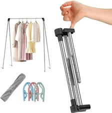 Portable Garment Rack, Folding Clothes Rack, Collapsible Clothing Rack for Dance