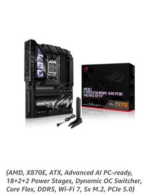ASUS ROG CROSSHAIR X870E HERO BTF, Mainboard, Sockel AM5 Wifi 7 AI / 2026
