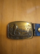 vintage solid brass belt buckle