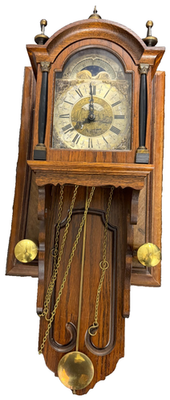 Vintage Warmink Wuba Dutch Wall Clock Moonphase 3 Weight