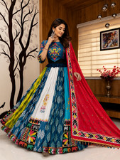 Women's Indian Lehenga Choli Digital Print Muslin Cotton Ethnic Wear