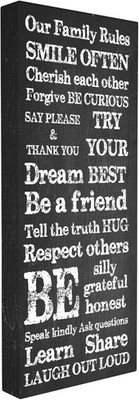 Our Family Rules Learn Share Laugh Out Loud Canvas Wall Art, 10 X 24, Multi-Colo