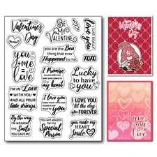 Arbuya Happy Valentine's Day Sentiment Clear Stamps for Card Making or Journa...