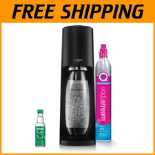 Terra Sparkling Water Maker Starter Kit - Eco-Friendly Soda Maker in Black