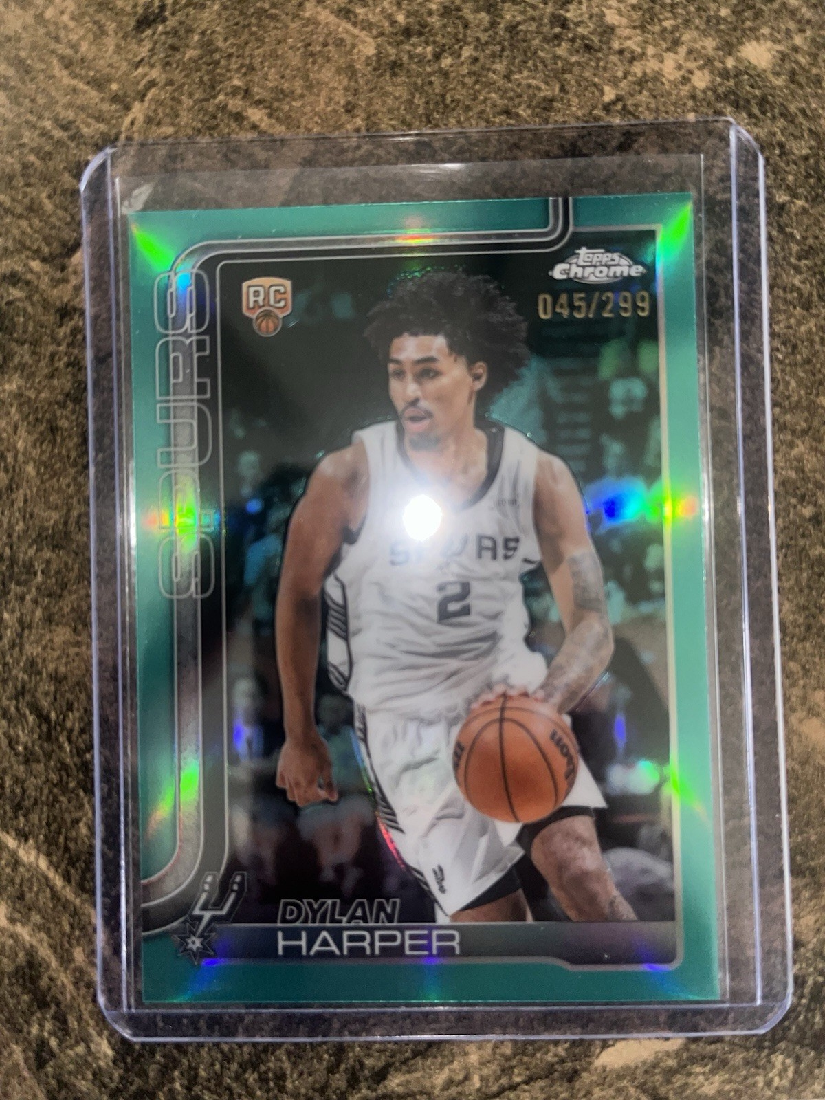 2025-26 Topps Chrome Dylan Harper Rookie RC #252 Teal Refractor /299 Spurs