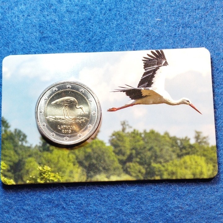 Lettonie 2 Euro 2015 BU Cigogne « Latvijas Banka » -