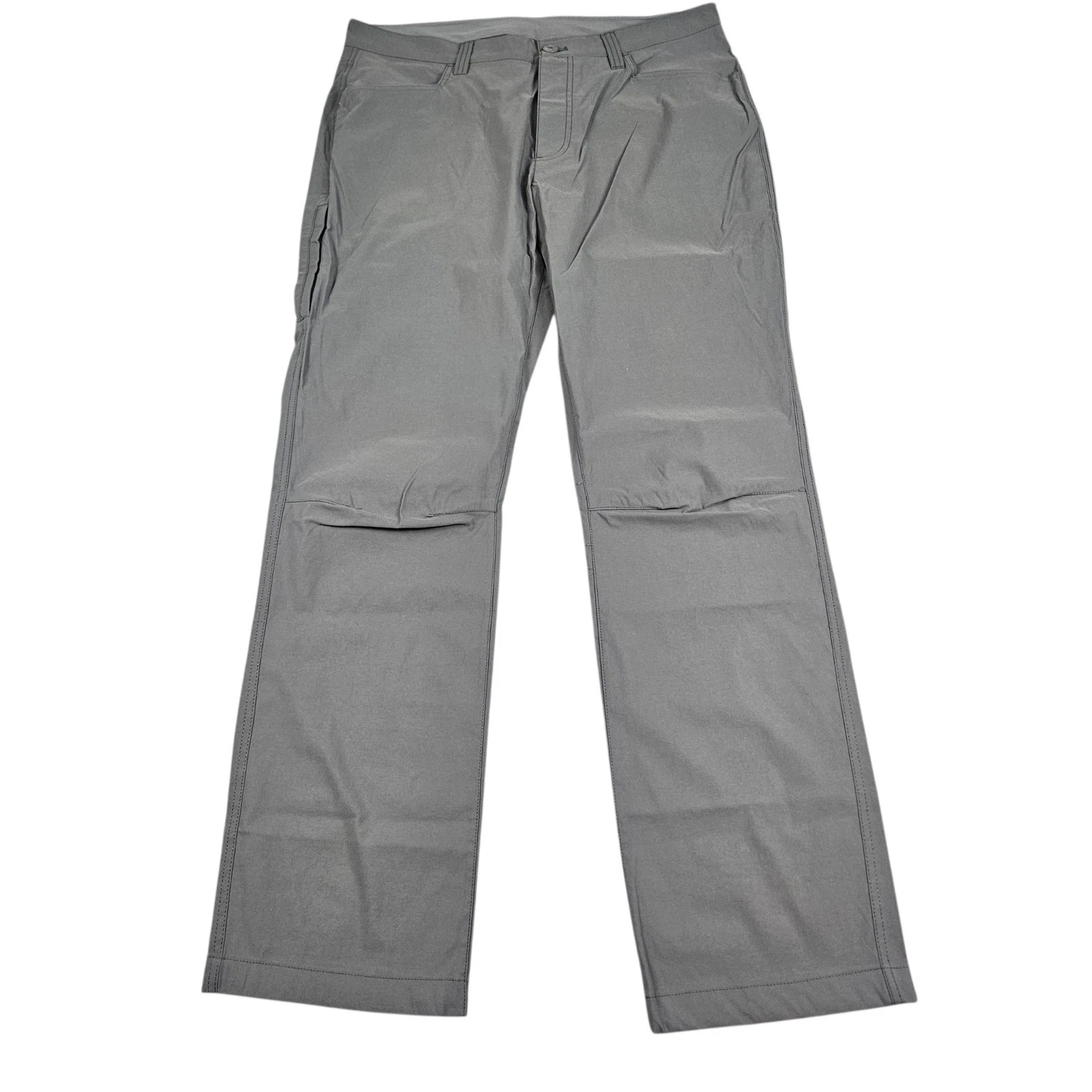 Eddie Bauer Mens Gray Tech Pants 34x32 Straight Leg Hiking Outdoor Stretch 0431