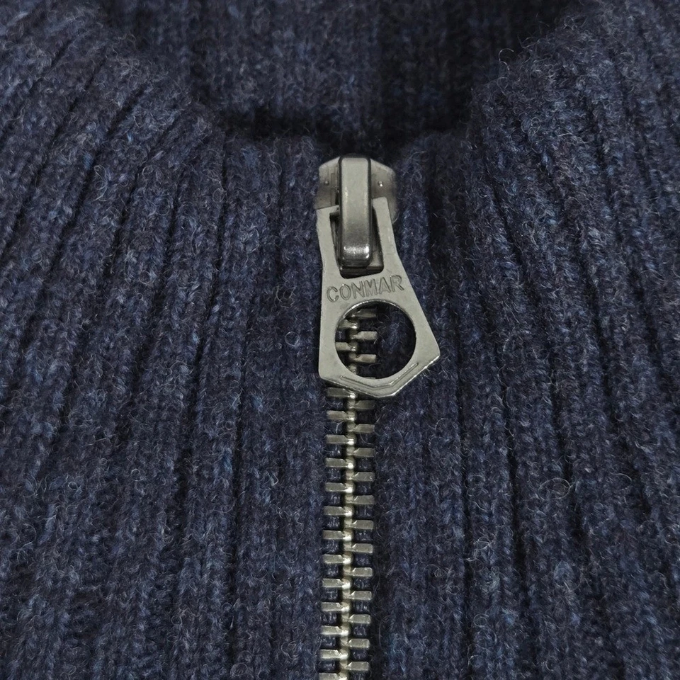 J. Crew Marled rugged merino wool-blend half-zip sweater Marled Indigo L NWT - Image 4 of 4