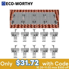 ECO-WORTHY Solar Panel Roof  Mount Bracket Kit(for 1-4 Pcs Solar Panels)