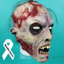 Halloween BLOODY ZOMBIE BITER Adult Latex Deluxe Mask Ghoulish Productions