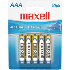 PE Maxell AAA Alkaline Batteries 10 Pack