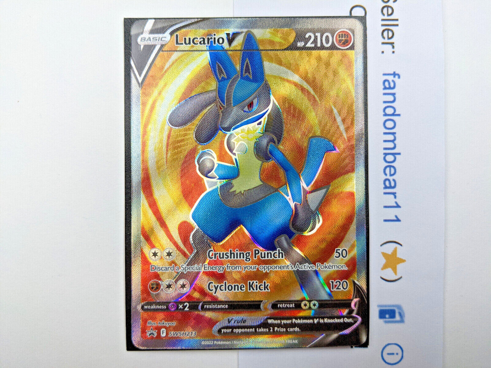 Lucario V FULL ART BLACK STAR PROMO card SWSH213 Pokemon TCG 2022 ULTRA  RARE | eBay