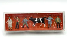 Preiser HO Scale Cattle At The Market Figure Set #10048