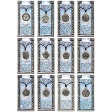 WICCAN AMULETS PEWTER CHARM NECKLACE / PENDANT WITH BLACK CORD
