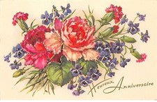 Birthday - No. 72513 - Happy Birthday - Flower Bouquet, Carnations