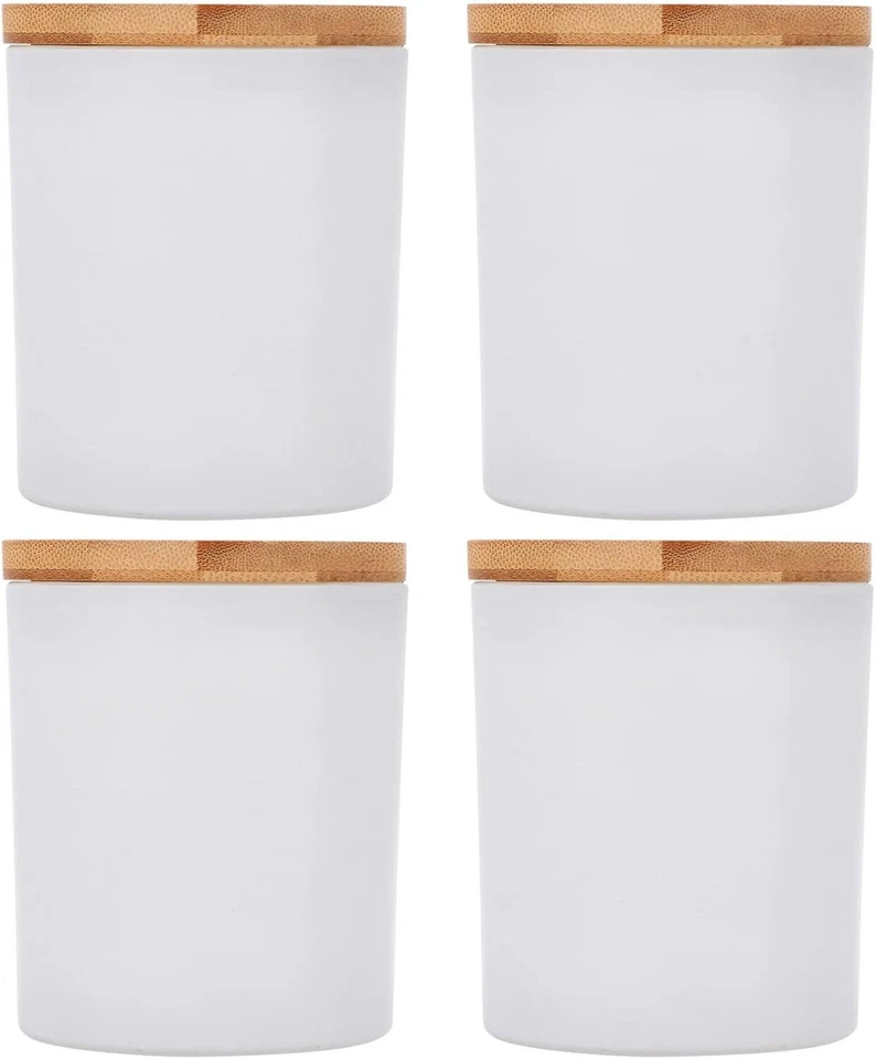 Frosted Empty Candle Jars 7oz with Bamboo Lids & Labels for Candle Making - Image 4 of 4