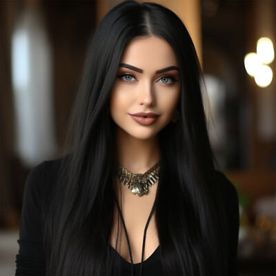 Long Black Straight Wig Heat Resistant Realistic Synthetic Wigs for Women 28inch