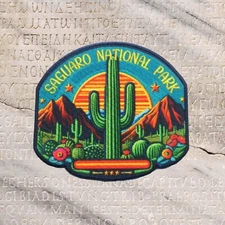 Saguaro National Park Patch Iron-on Applique Nature Badge, Cactus, Southwest