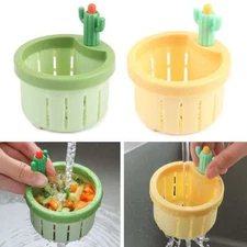 2X Creative Cactus Sink Filter Kitchen Drain Basket Food Slag Strainer W/ Handle