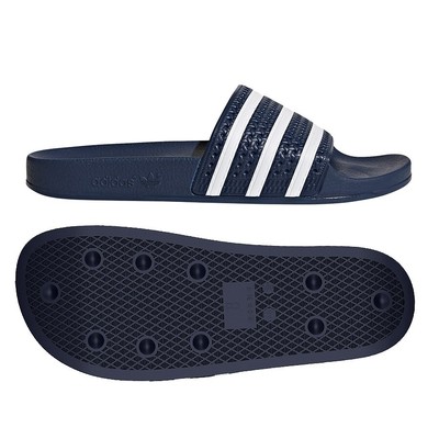 adidas originals adilette sliders in white navy
