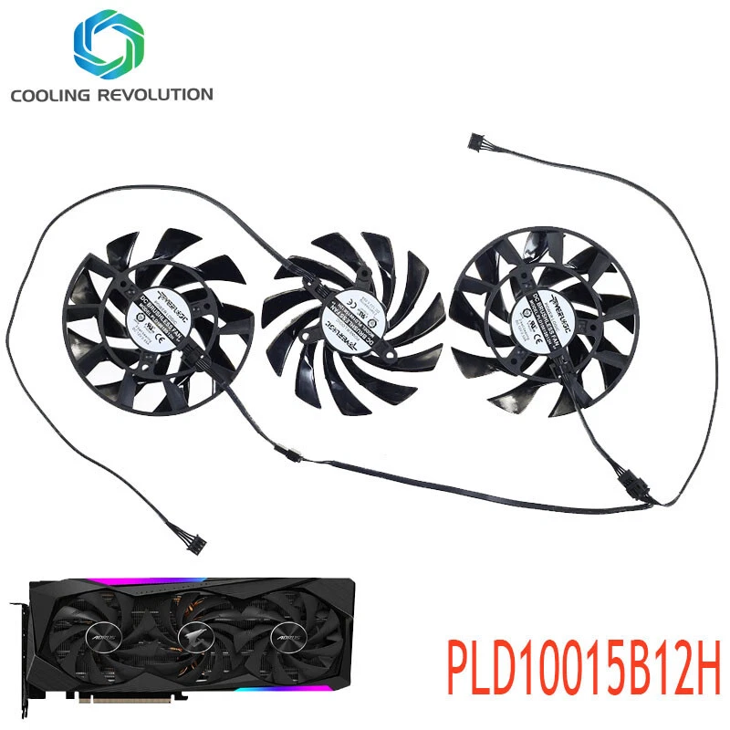 PLD10015B12H Graphics Card Fan Gigabyte AORUS Radeon RX 6800 MASTER 16G - Image 2 of 2