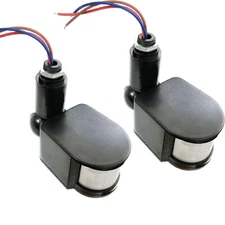 2x 180° Motion Sensor 85-265V PIR Detector Auto Infrared LED Light Switch AC110V