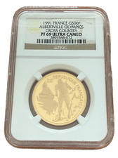 France 1991 Gold 1/2 oz 500 Francs NGC PF69UC Olympics - Cross Country 2921.12 per troy oz