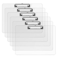 Horizontal Clear Acrylic Clipboards 6 Pack A4 Letter 9x12.5 in Landscape