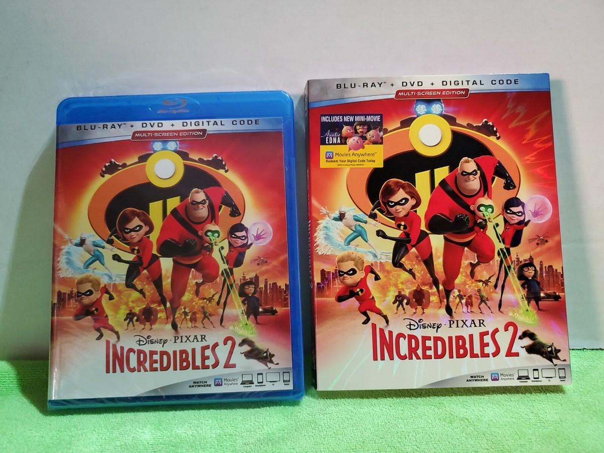 NEW The Incredibles 2, Disney•Pixar Blu-ray+DVD+Digital Code