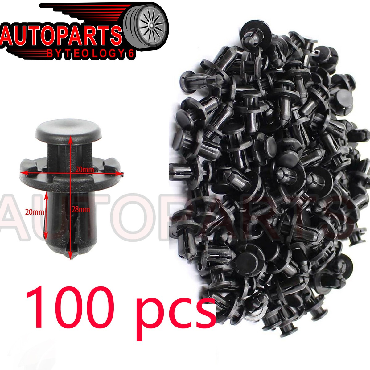 10mm Hole Plastic Retainer Clips - 30 Pack Push-Type Fasteners For Subaru Vehicles