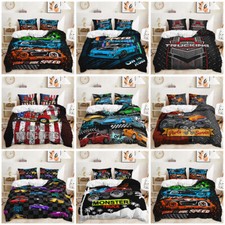 Truck Car Monstrer Truck Sports Car Vehicle Motor Racing Duvet Quilt Cover Set
