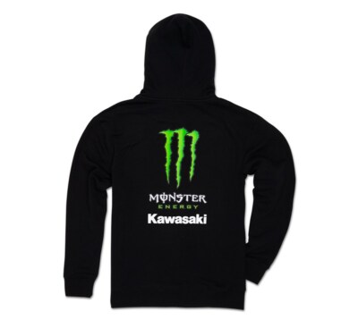 MONSTER ENERGY KAWASAKI ZIP UP HOODED SWEATSHIRT NEW WITH