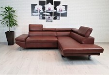 Echtleder Ecksofa 245x210 Echt Leder Granada Cognac Sofa Couch mit Kopfstützen