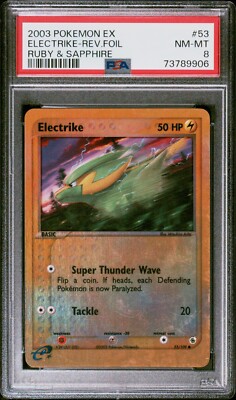 Pokémon Electrike EX Ruby and Sapphire 53/109 Reverse Holo Common PSA 8 ...